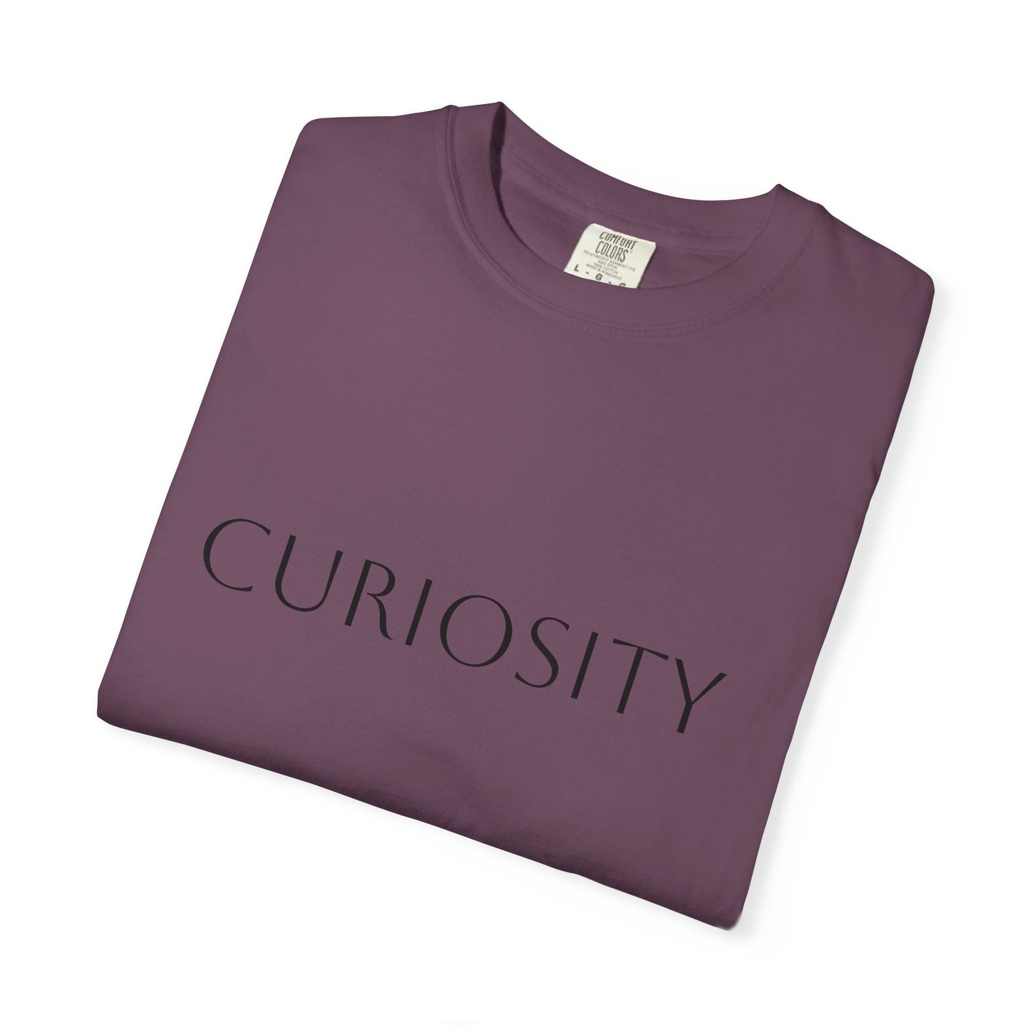 "Curiosity" Garment-Dyed Unisex T-Shirt, Comfortable Tee, Casual Wear, Gift for Curious Minds, Unique Graphic Tee