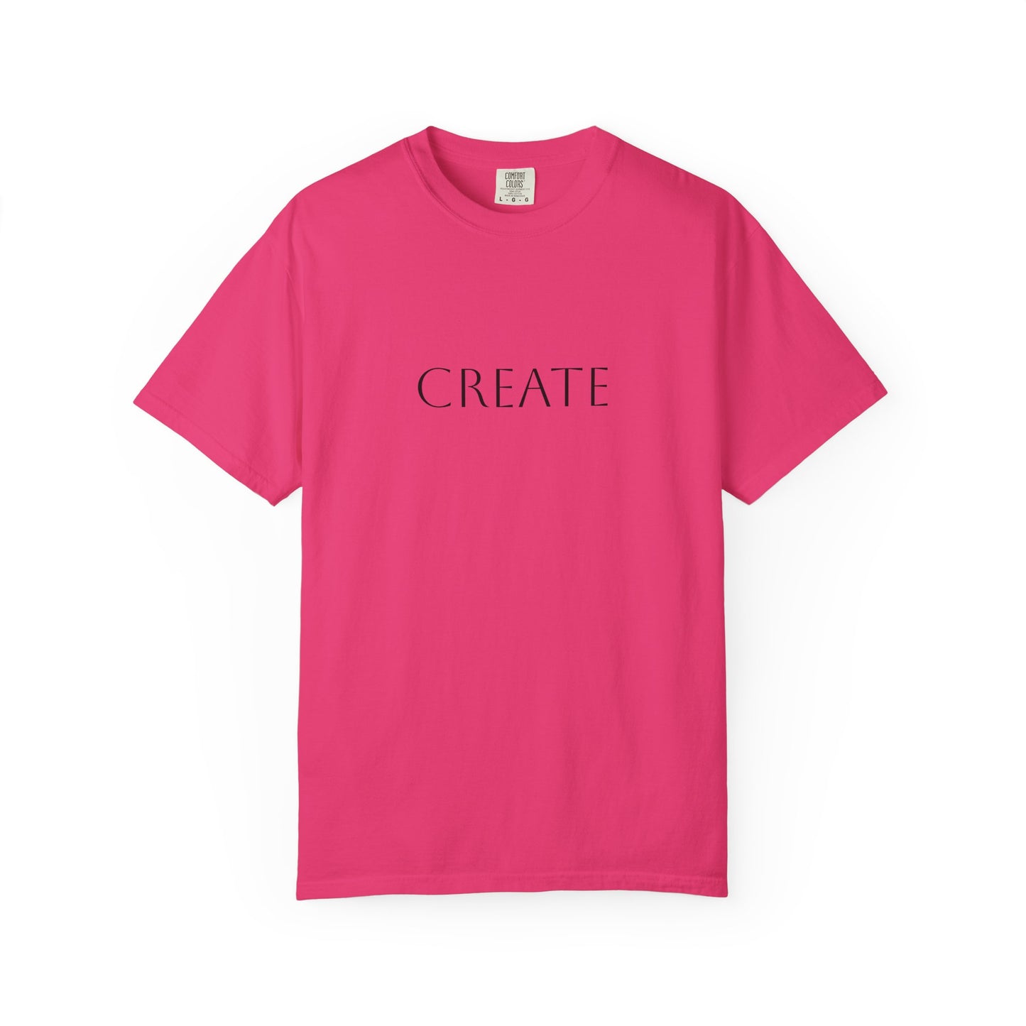 "Create" Unisex Garment-Dyed T-shirt, Artistic Tee for Creative Souls, Perfect Gift for Artists, Casual Wear, Inspirational Gift