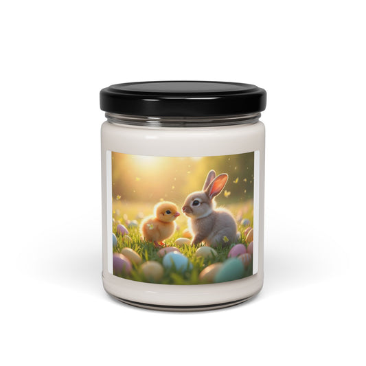 Easter Bunny & Chick Scented Soy Candle - 9oz Spring Decor