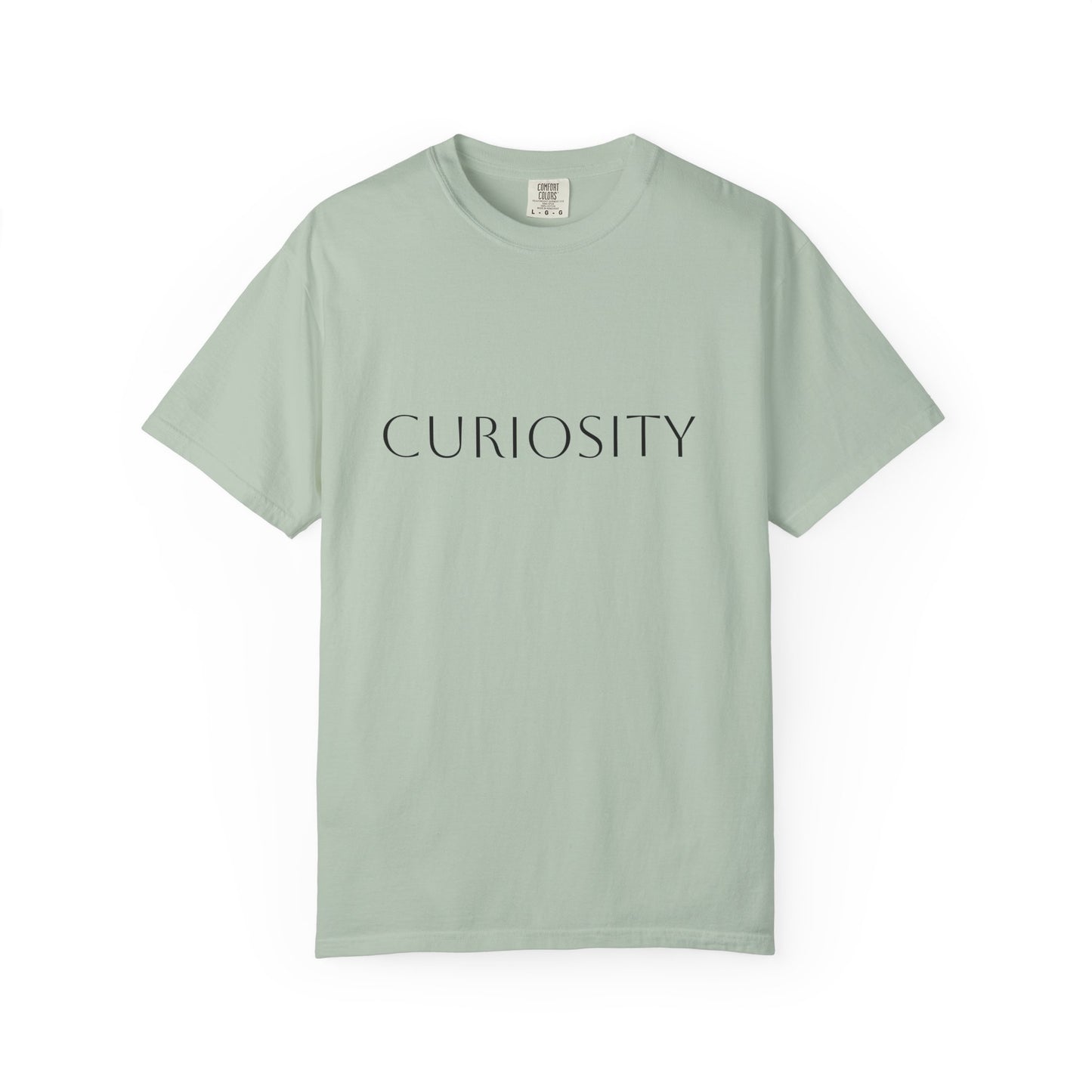 "Curiosity" Garment-Dyed Unisex T-Shirt, Comfortable Tee, Casual Wear, Gift for Curious Minds, Unique Graphic Tee